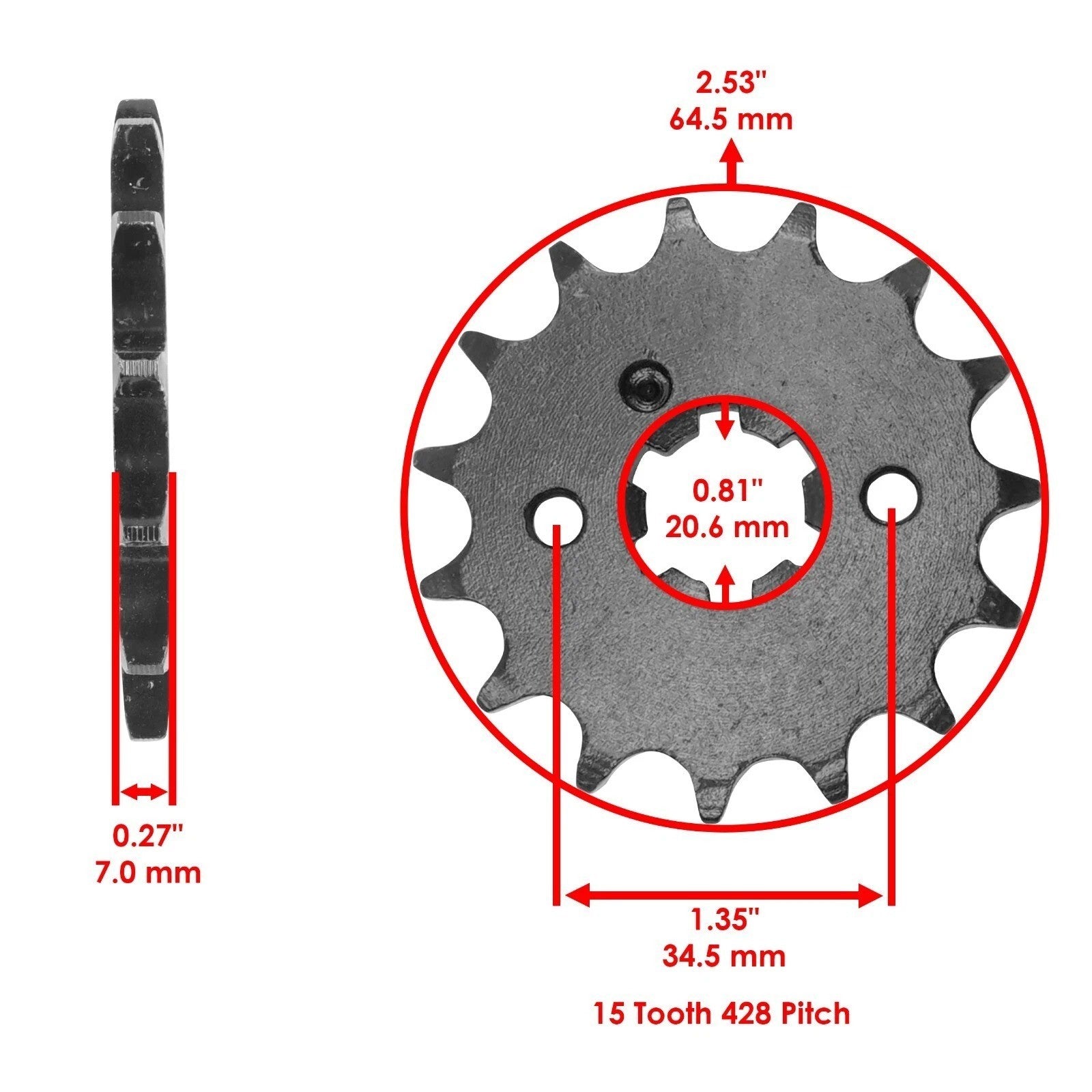 Celox Drive Chain and Sprockets Kit for Yamaha TT-R125 TTR125E  2002 2003-2010