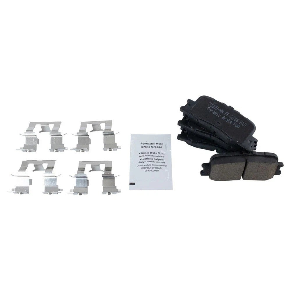 Posi Ceramic Disc Brake Pads & E-Coated Rotor Set Rear for Lexus Toyota