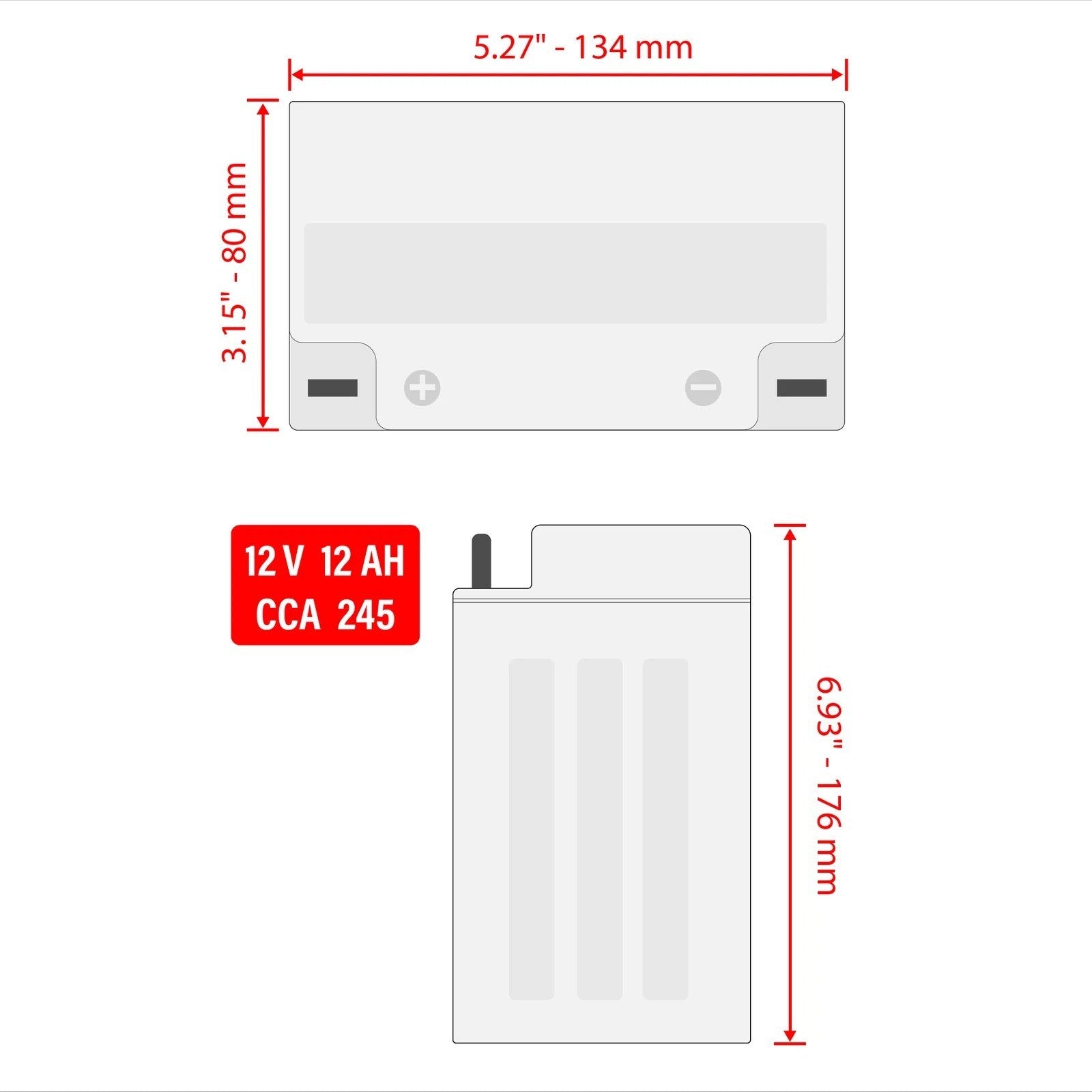 AGM Battery for Honda CM400A CM400C CM400E CM400T Cm450A Cm450C Cm450E Cmx450C