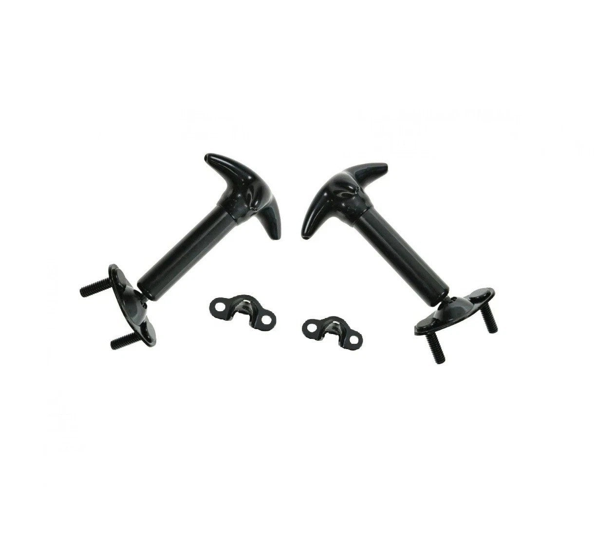 Black Hood Latch & Catch Bracket Pair Set Kit LH & RH for Jeep Wrangler CJ DJ