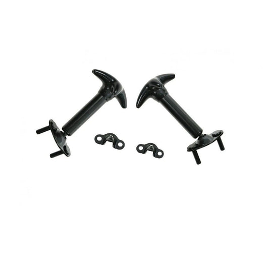 Black Hood Latch & Catch Bracket Pair Set Kit LH & RH for Jeep Wrangler CJ DJ