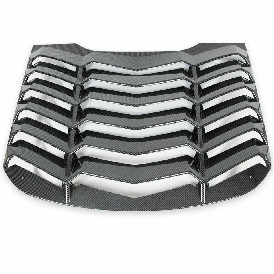 Carbon Fiber Style Window Louver Cover Sun Shade Vent For 2015-2023 Ford Mustang