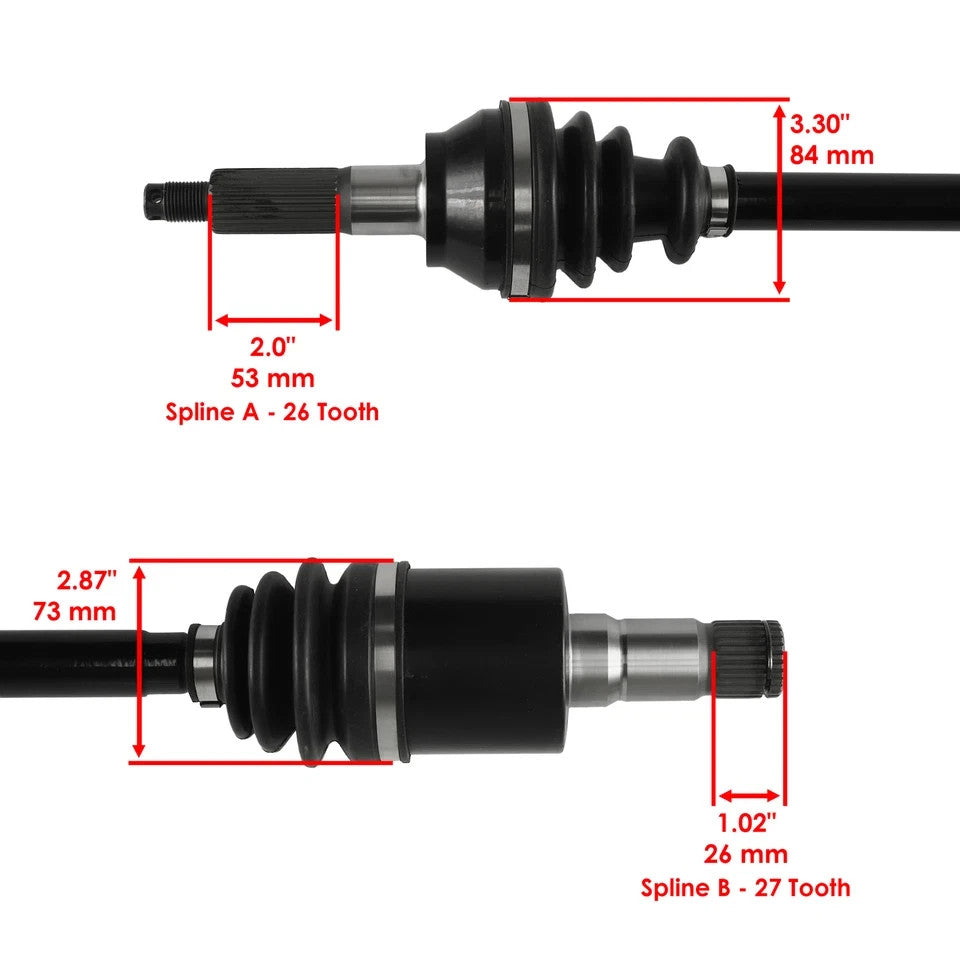 Rear LH/RH CV Axle for Polaris Ranger 700 500 4X4 EFI 07-09 / 800 6X6 EFI 10-16