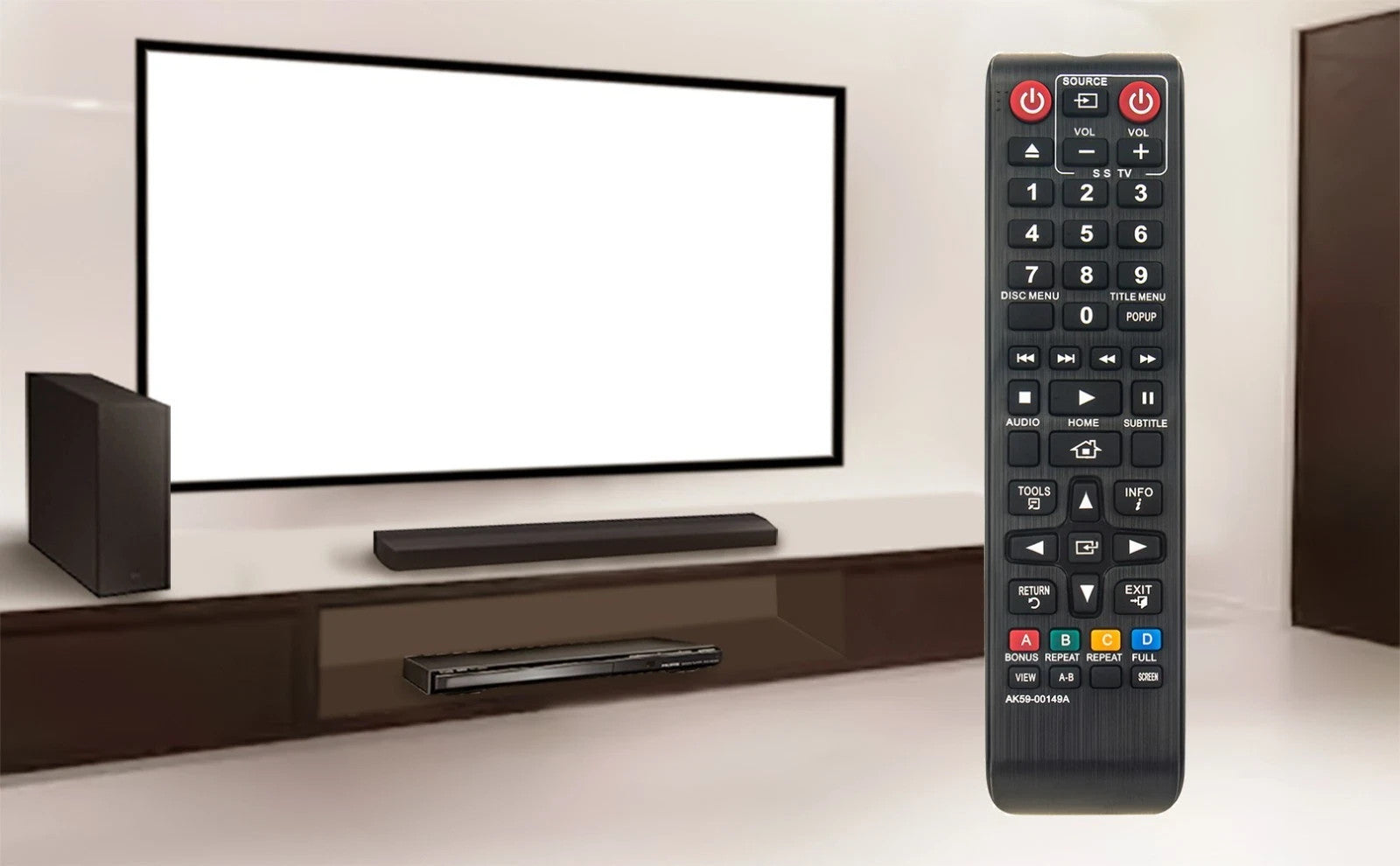 AK59-00149A Replace Remote for Samsung Blu-Ray Player BD-JM51 BD-J5100 BD-F5100