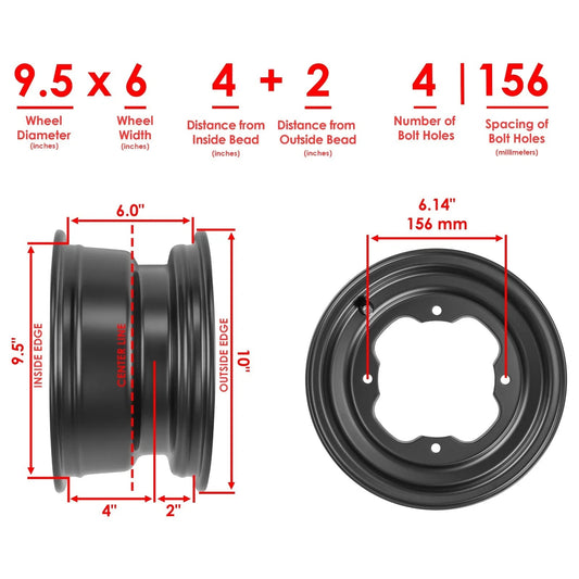 Caltric Front Wheel Rim For Yamaha Raptor 700R YFM700R 2009-2026