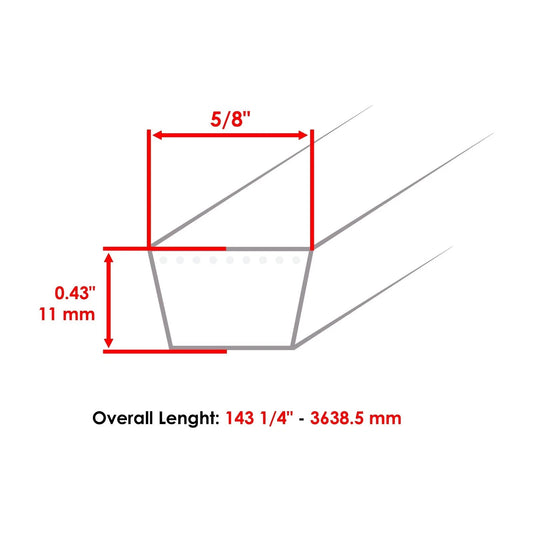 574845603 Deck Belt For Husqvarna GT52XLS GTH27V52LS GTH24V52LS GTH3052 GTH52XLS