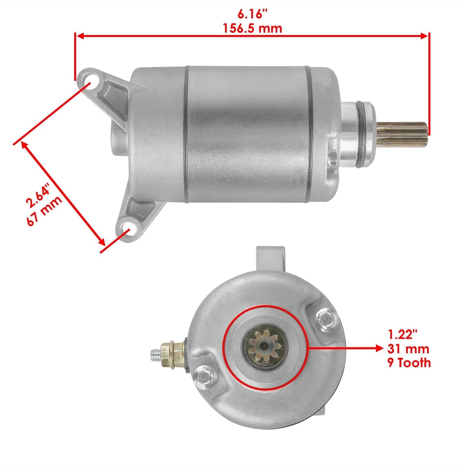 Starter & Solenoid for Yamaha YFZ450 YFZ45 YFZ 450 2004 2005 2006 2007-2013