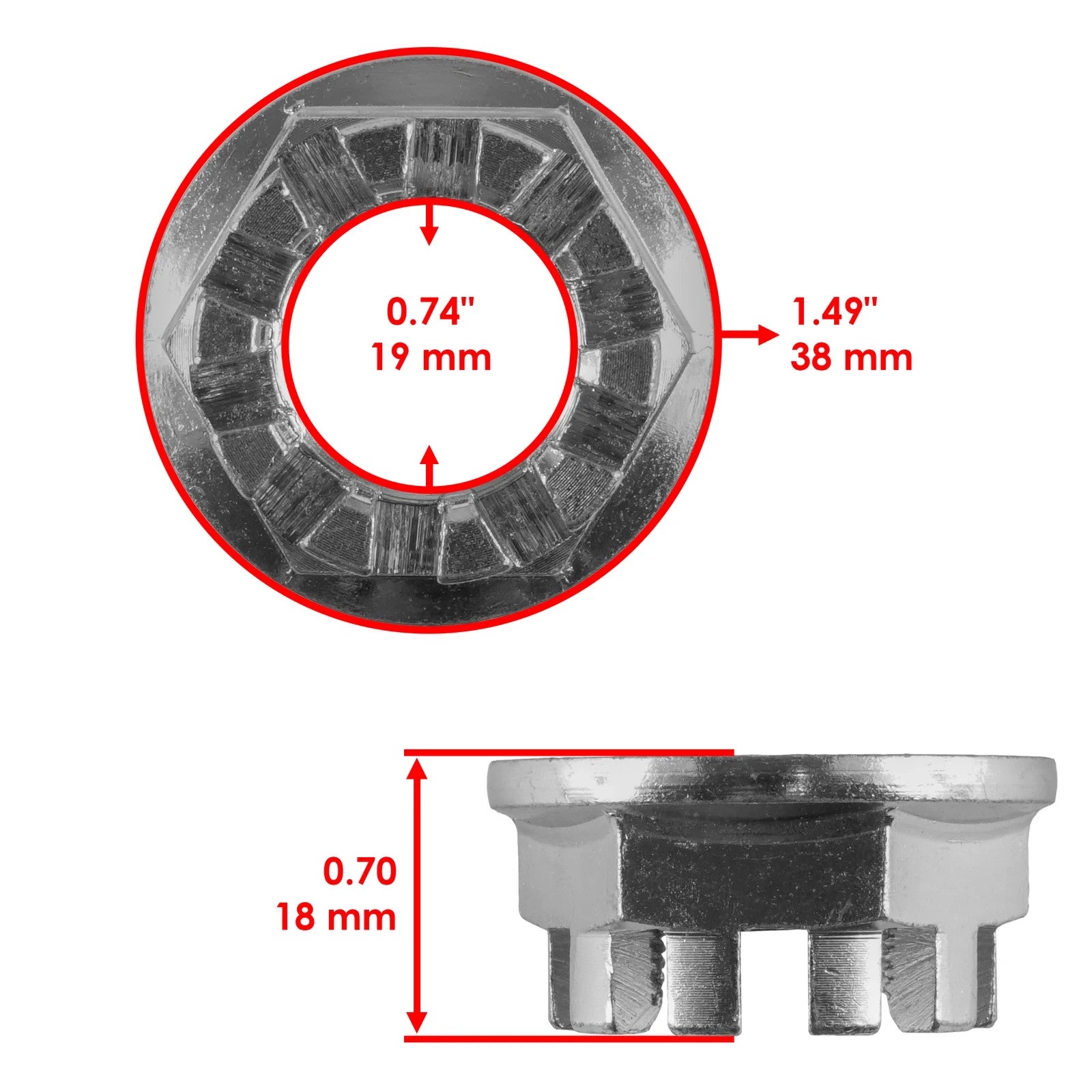 Set of 2 Rear Axle Nuts W/Pin For Honda TRX350 Rancher 350 2X4 4X4 2000-2006
