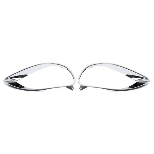 HECASA 2Pcs Chrome Headlight Bezel Cover ABS For Freightliner Columbia 2001-2017