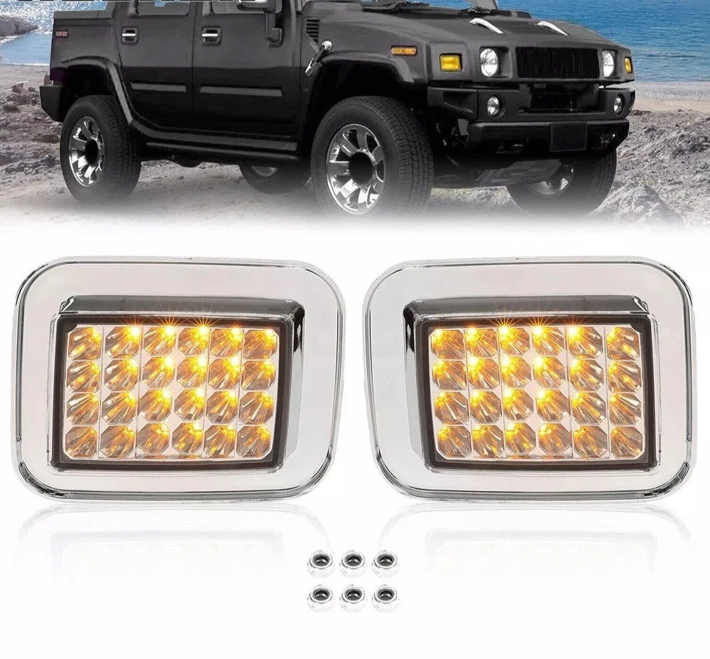 LED Corner Signal Lights Parking Lamps Fit For 2003-09 Hummer H2 2005-08 H2 SUT