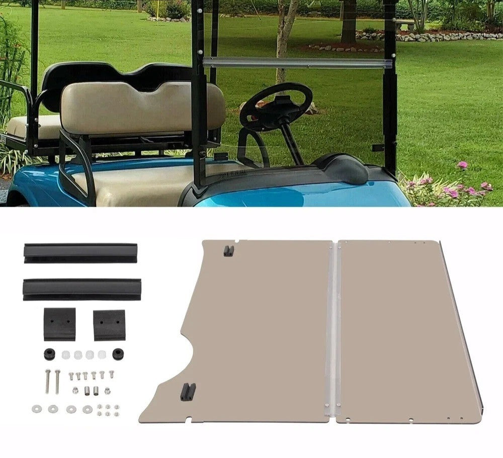 For EZGO RXV Golf Cart 2008-Up Smoke Tinted Windshield Folding Style New In Box