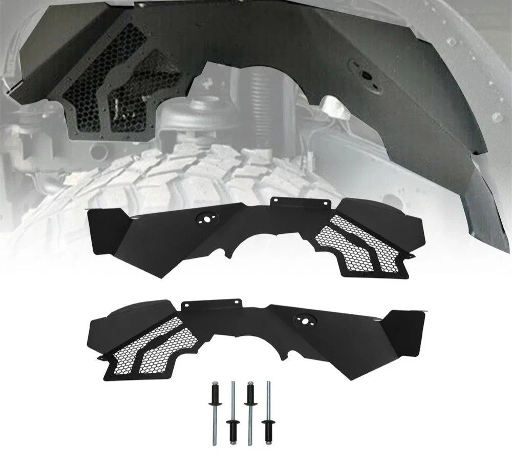 Front Aluminum Inner Fender Liners Black For Jeep Wrangler JK JKU 2007-2018 NEW