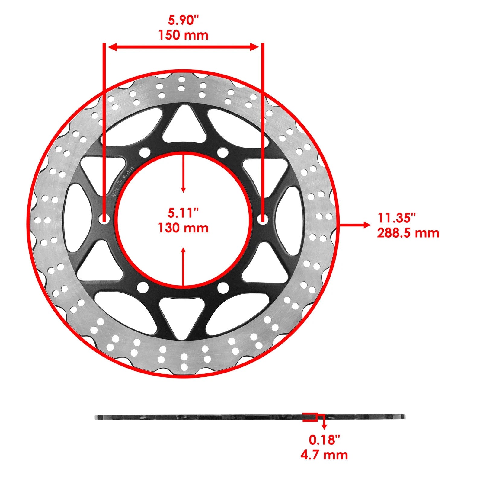 Front Rear Brake Disc Rotor W/ Pad For Kawasaki Ninja 250R EX250J 2008 2009-2012
