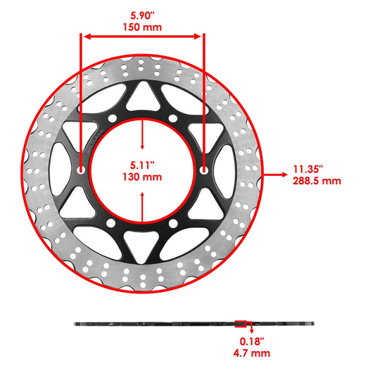 Front Rear Brake Disc Rotor W/ Pad For Kawasaki Ninja 250R EX250J 2008 2009-2012