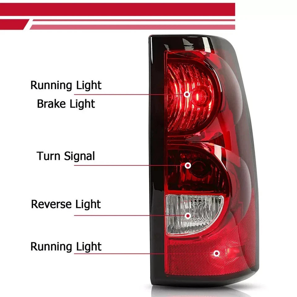Red Brake Tail Lights For 2003-2006 Chevy Silverado 1500 2500 3500HD W/Bulbs DOT
