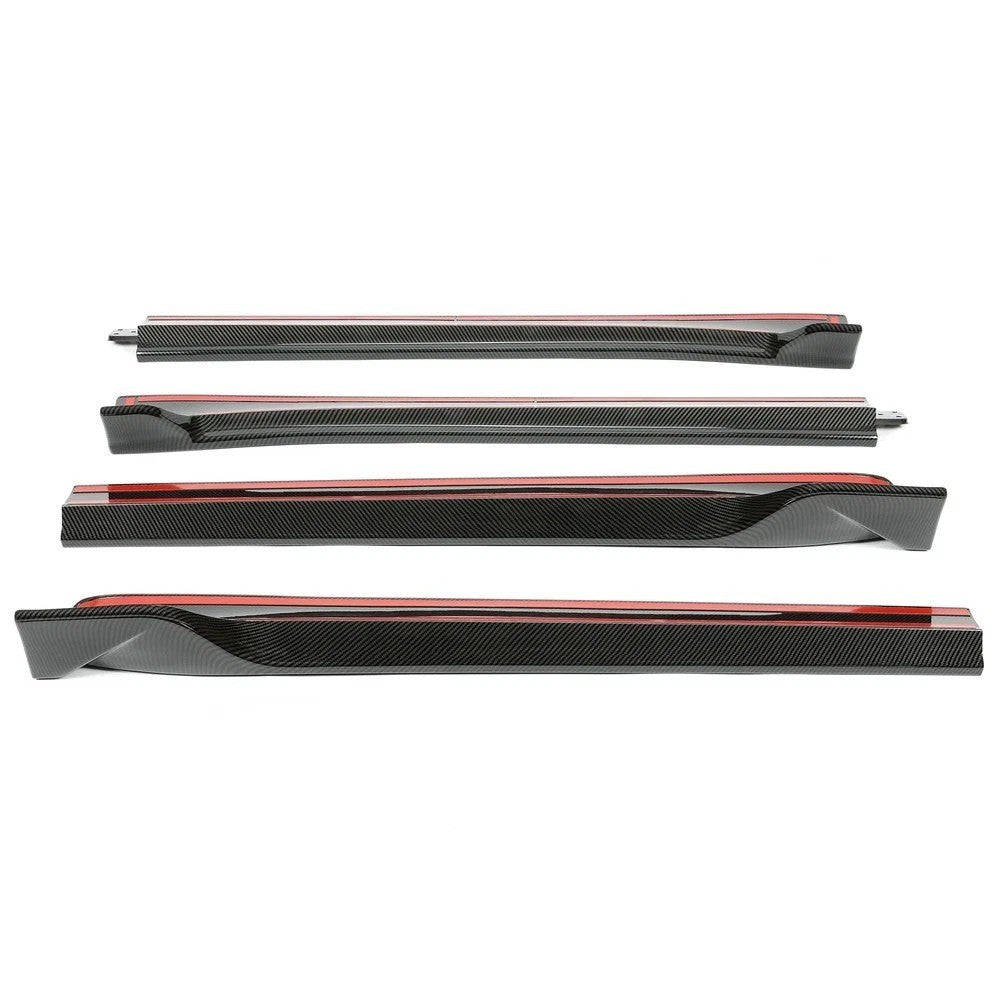 Fits 17-23 Tesla Model 3 Side Skirt Extension Rocker Panel - Carbon Fiber Print