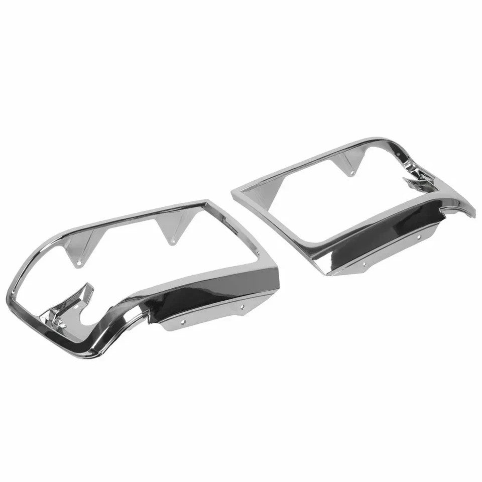 HECASA Chrome Headlights Trim Bezel Pair For 1992-1996 Ford Bronco F150 Pickup
