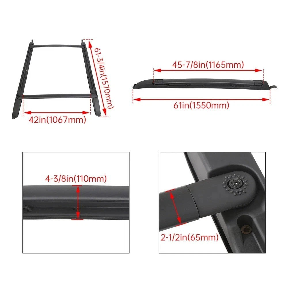 Crossbar Luggage Carrier Roof Rack Rails For  Toyota Tacoma Double Cab 2005-2023