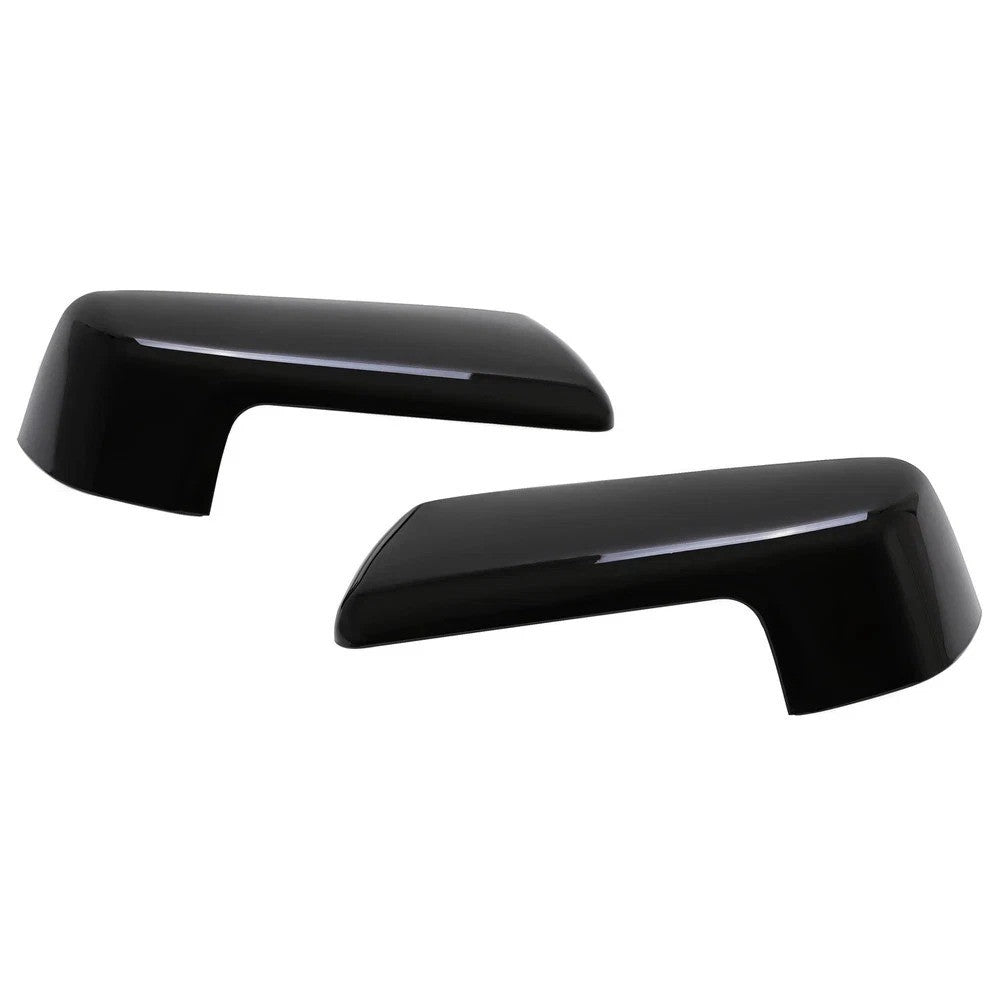Pair Gloss Black Top Half Mirror Cap Cover For Chevy Silverado GMC Sierra 1500