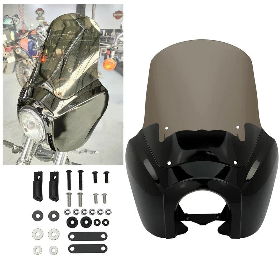 Front Headlight Fairing 15" Windshield For Harley Dyna Super Glide FXDXT T-Sport