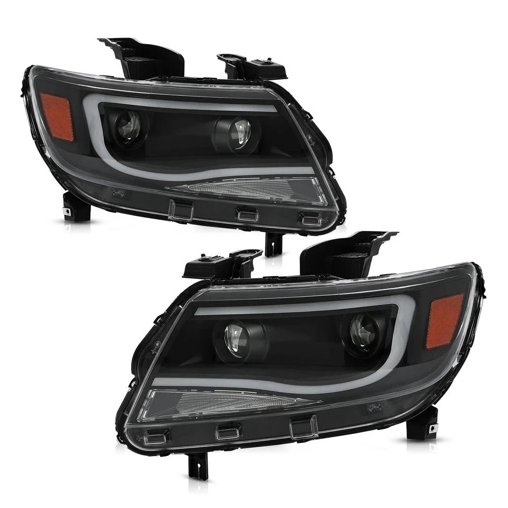 For 2015-2022 Chevy Colorado LED DRL Dual Projector Headlights Headlamps Black