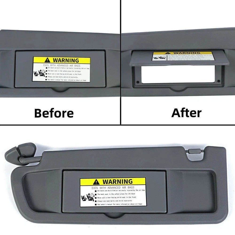 HECASA New Left Driver Side Dark Gray Sun Visor For 2006-2011 Honda Civic