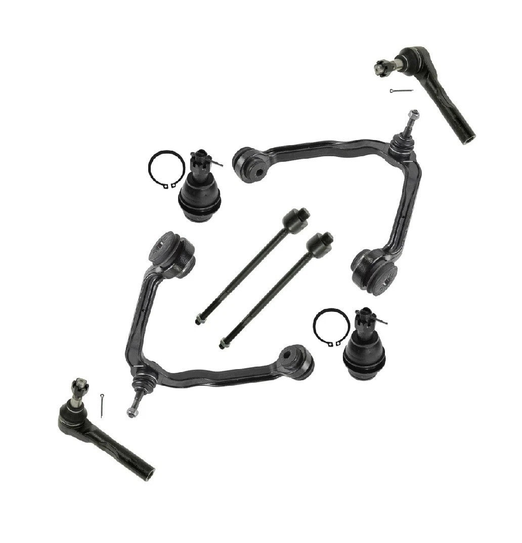 8 Piece Front Control Arms Ball joints Inner & Outer Tie Rods Kit for GM Van New