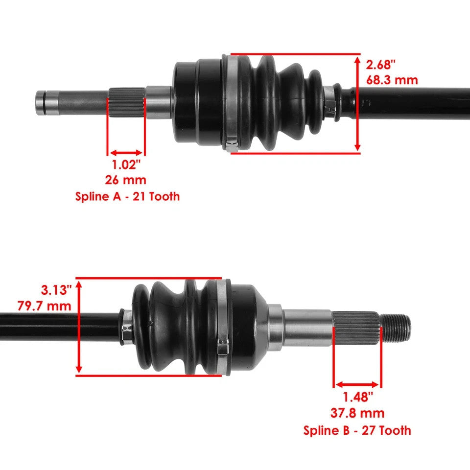 Front Rear LH RH Axles for Yamaha Rhino 660 YXR660F 06-07 / 450 YXR450F 06-09
