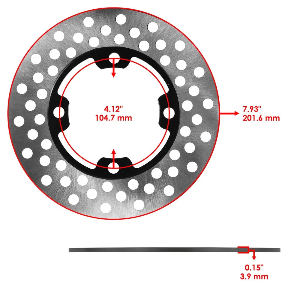 2 Front Brake Disc w/ Pads Bolts fits Yamaha Big Bear 400 YFM400FB 4x4 2007-2012