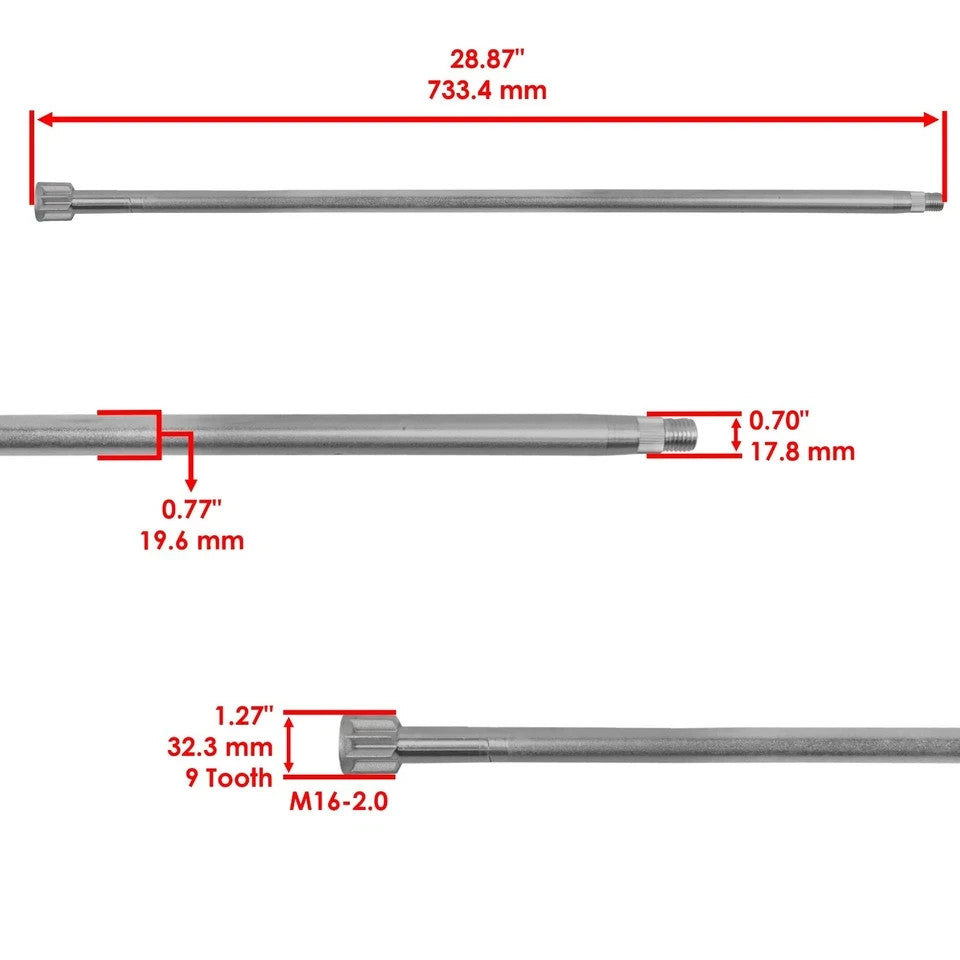 Caltric Steering Shaft & Gear w/ Bushing & Washer for John Deere X340 X500 X520
