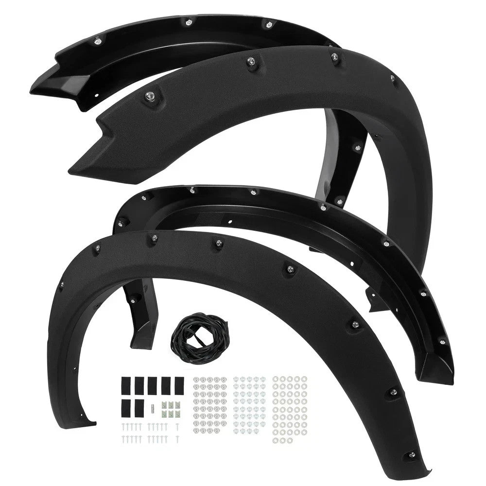 4PCS Fender Flares Pocket Rivet Bolt Style For Dodge Ram 1500 Black 2009-2023