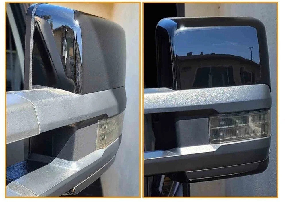 Pair Tow Mirror Cap Cover Left & Right For Chevy Silverado GMC Sierra 2014-2019