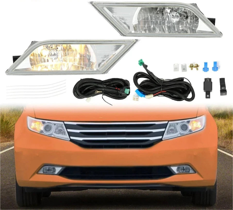 HECASA For 2011-2013 Honda Odyssey Driving Fog Lights Pair w/Wire+Switch+Bulbs