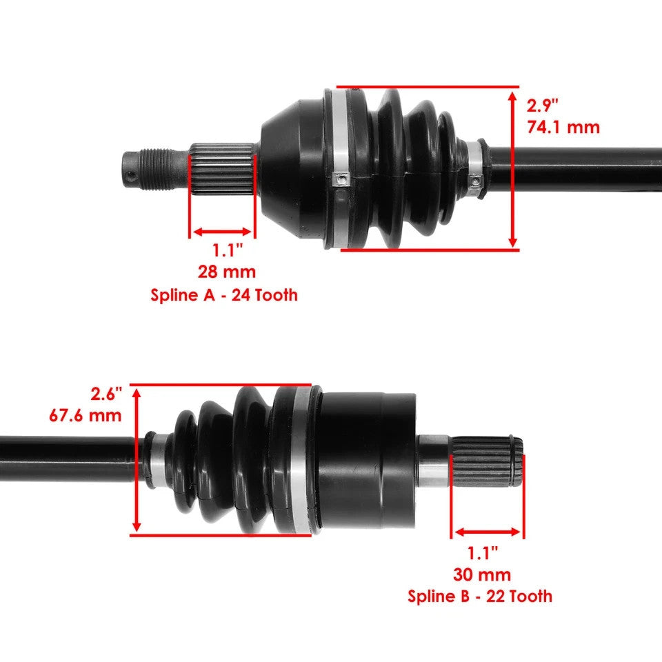 Front Rear Left Right Axles for Can-Am Outlander Max 400 4X4 HO 2008-2015