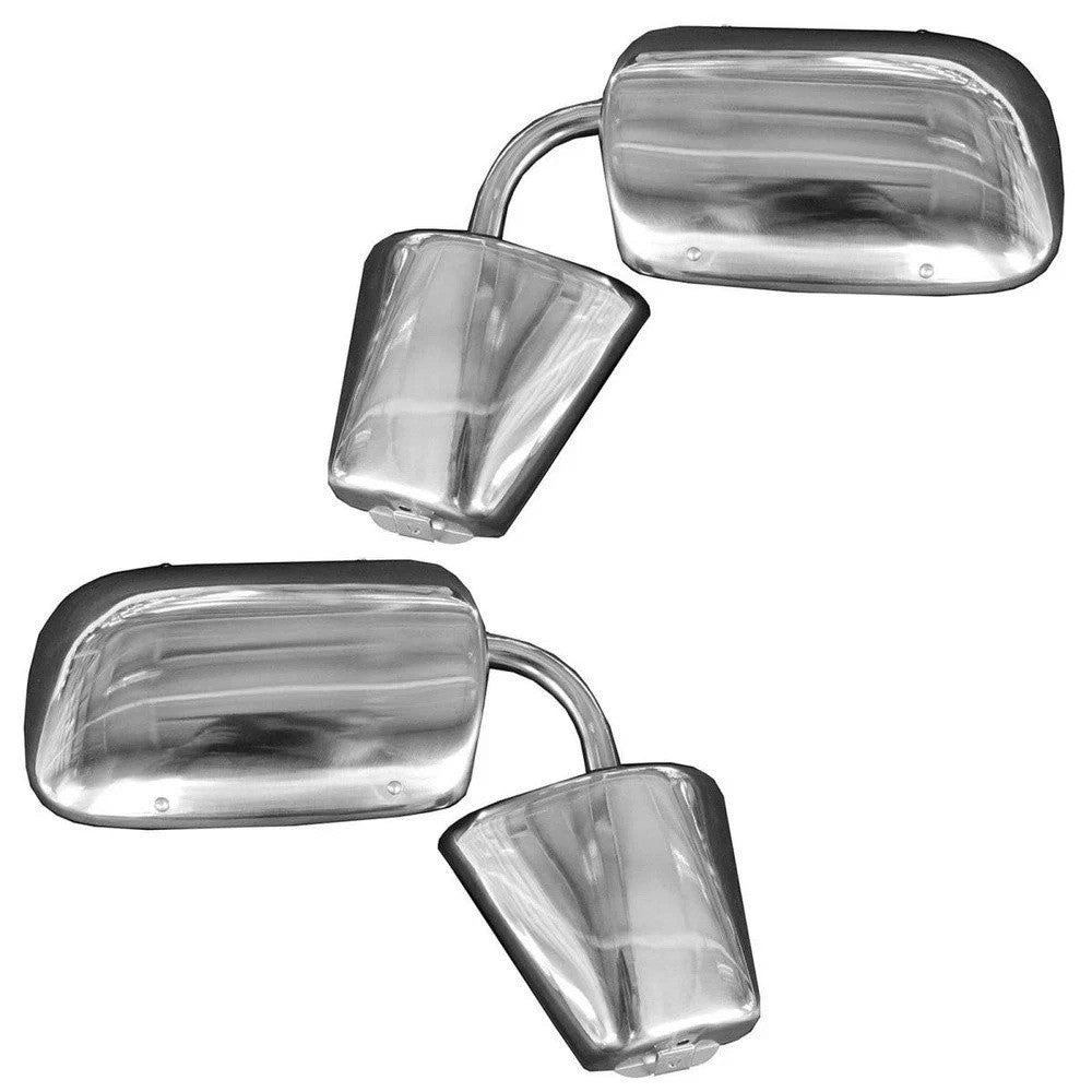 Stainless Steel  Manual Side View Mirrors LH & RH Pair Set for Chevy Truck