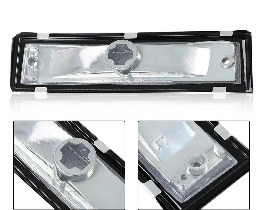 Pair Front Signal Side Marker Lights Clear Fit For 81-91 GMC Chevy Pickup Truck
