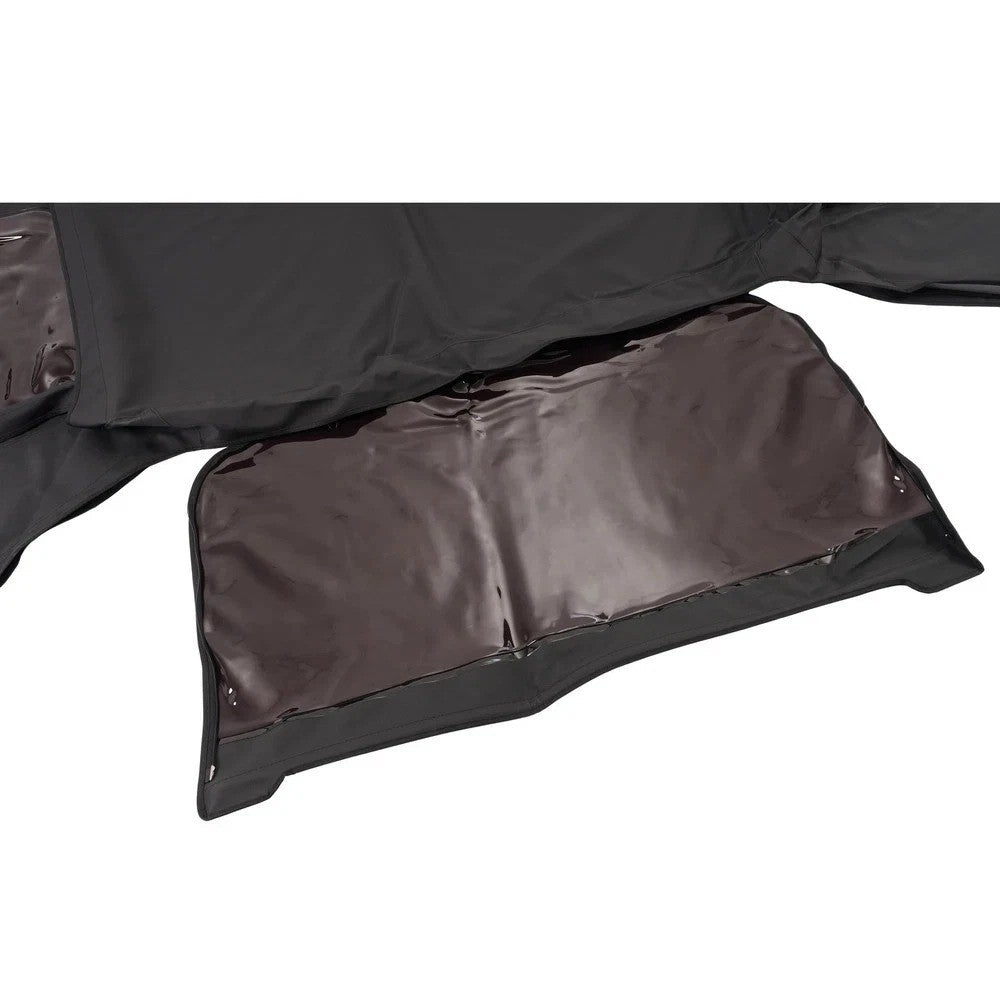For Jeep Wrangler YJ 87-95 Black Soft Top Kit W/Tinted Windows & Steel Bracket
