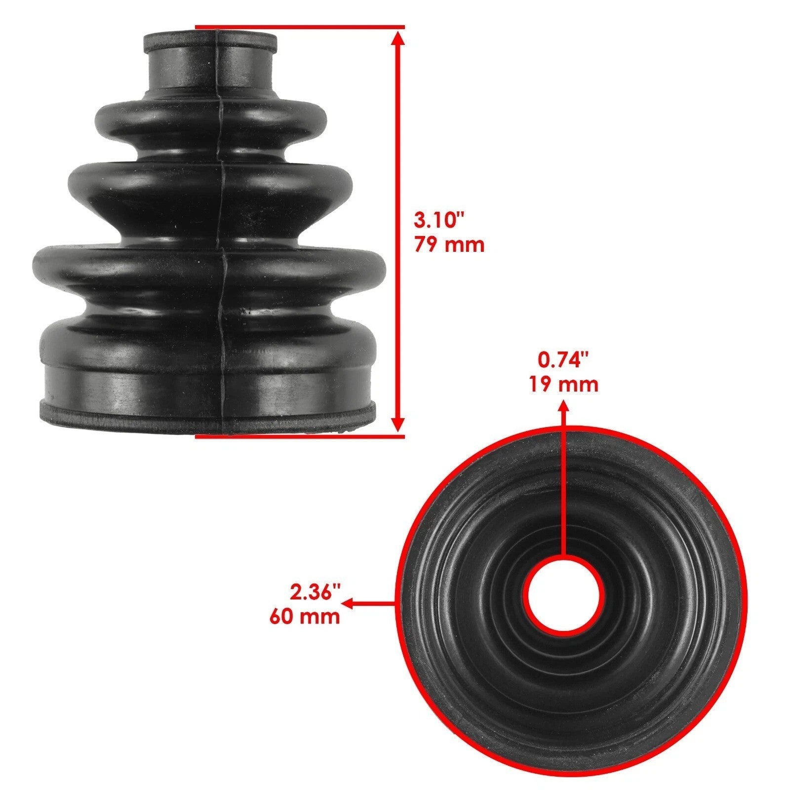 2 Front Axle Inner Outer CV Boot Kit for Kawasaki Prairie 400 KVF400 4X4 1997-02