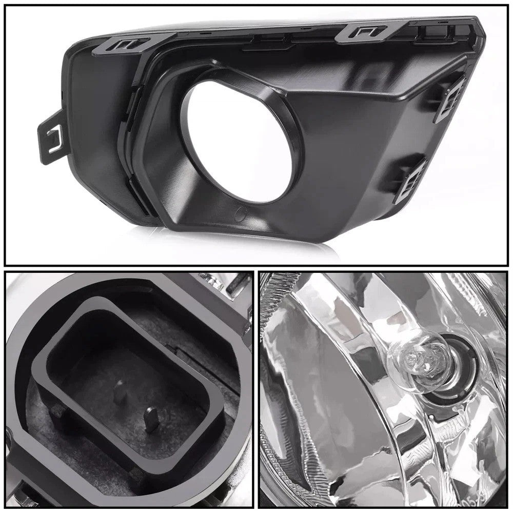 For Chevy Colorado 2021 2022 Clear Fog Light Lamp w/Black Bezel Relay Bulbs Pair