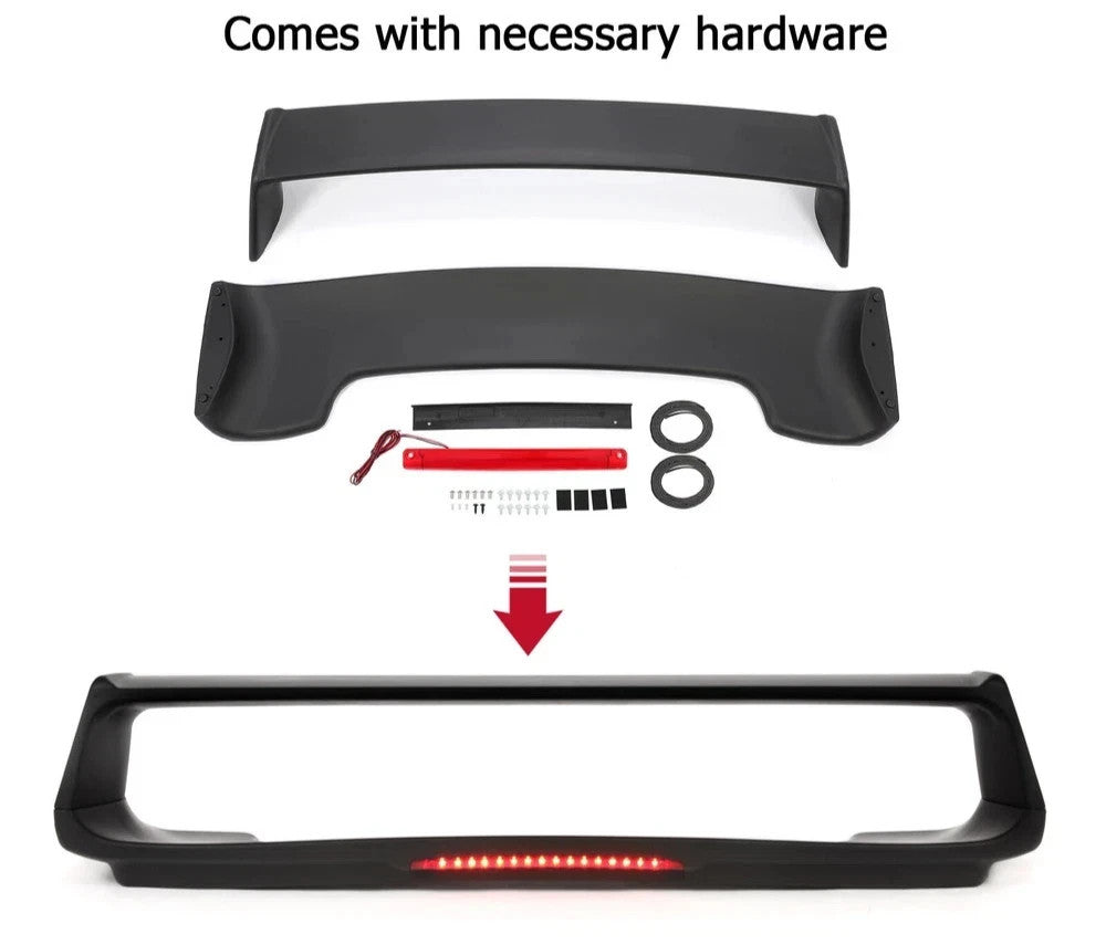 HECASA Trunk Spoiler Wing W/Brake Light For Subaru Impreza WRX STI 2002-2007