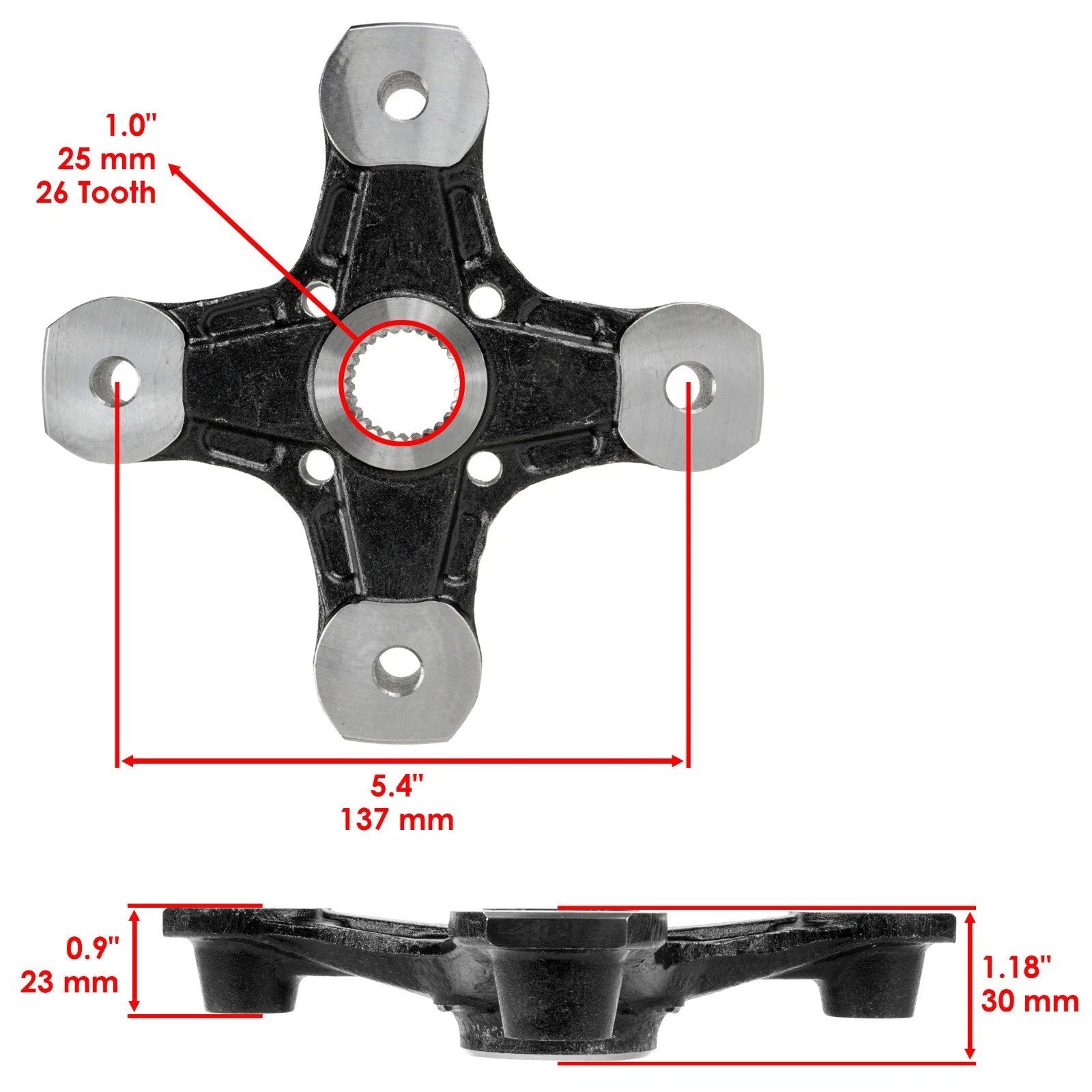 Front Wheel Hubs w/ Brake Discs & Pads For CanAm Maverick 1000R 2014-2015