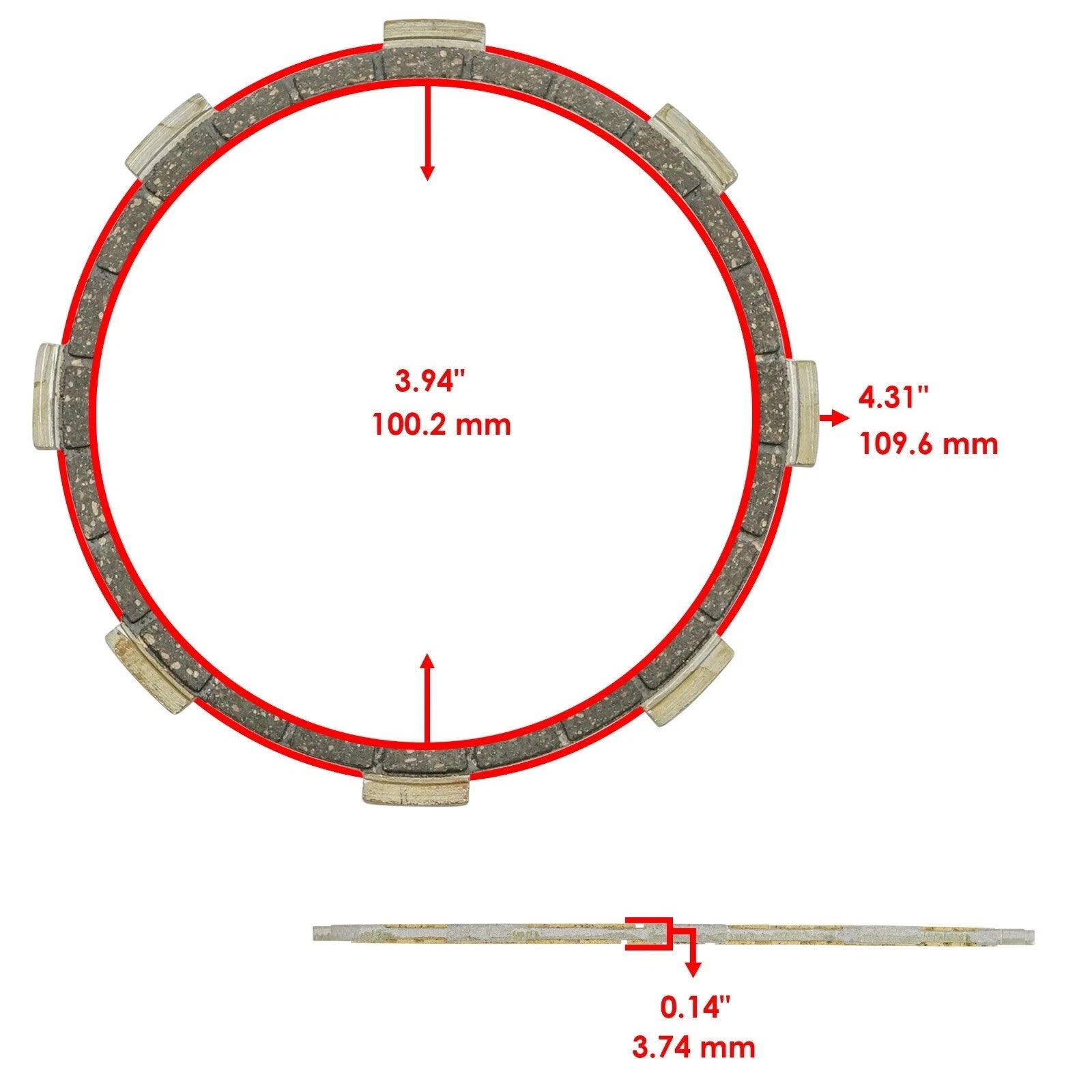 Caltric Clutch Friction Plates and Steel Plates for Honda CRF230F 2003-2017