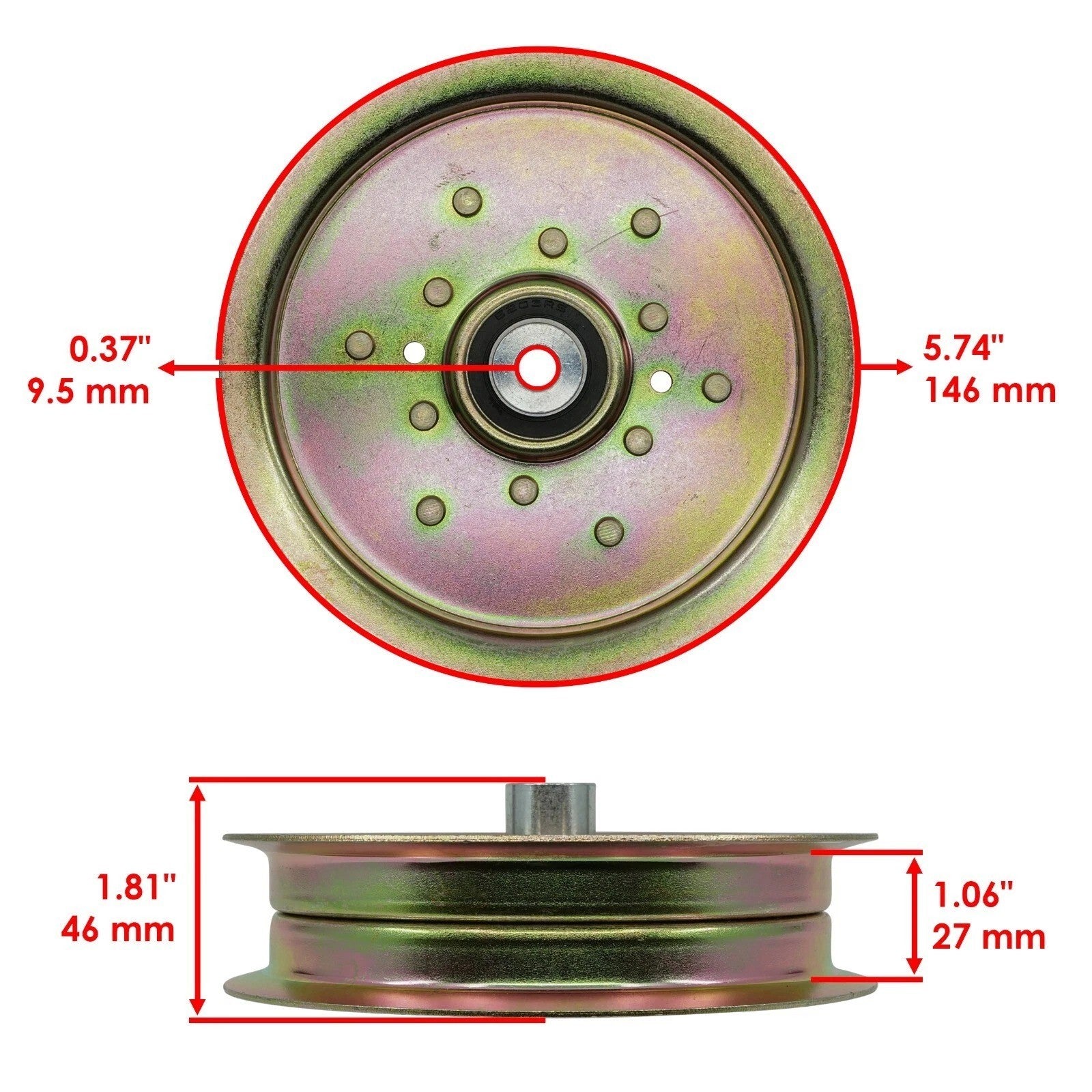 Deck Caltric Idler Pulley for Cub Cadet 365 GT1554 Z48 Z54 36" 48' 54" 756-3105