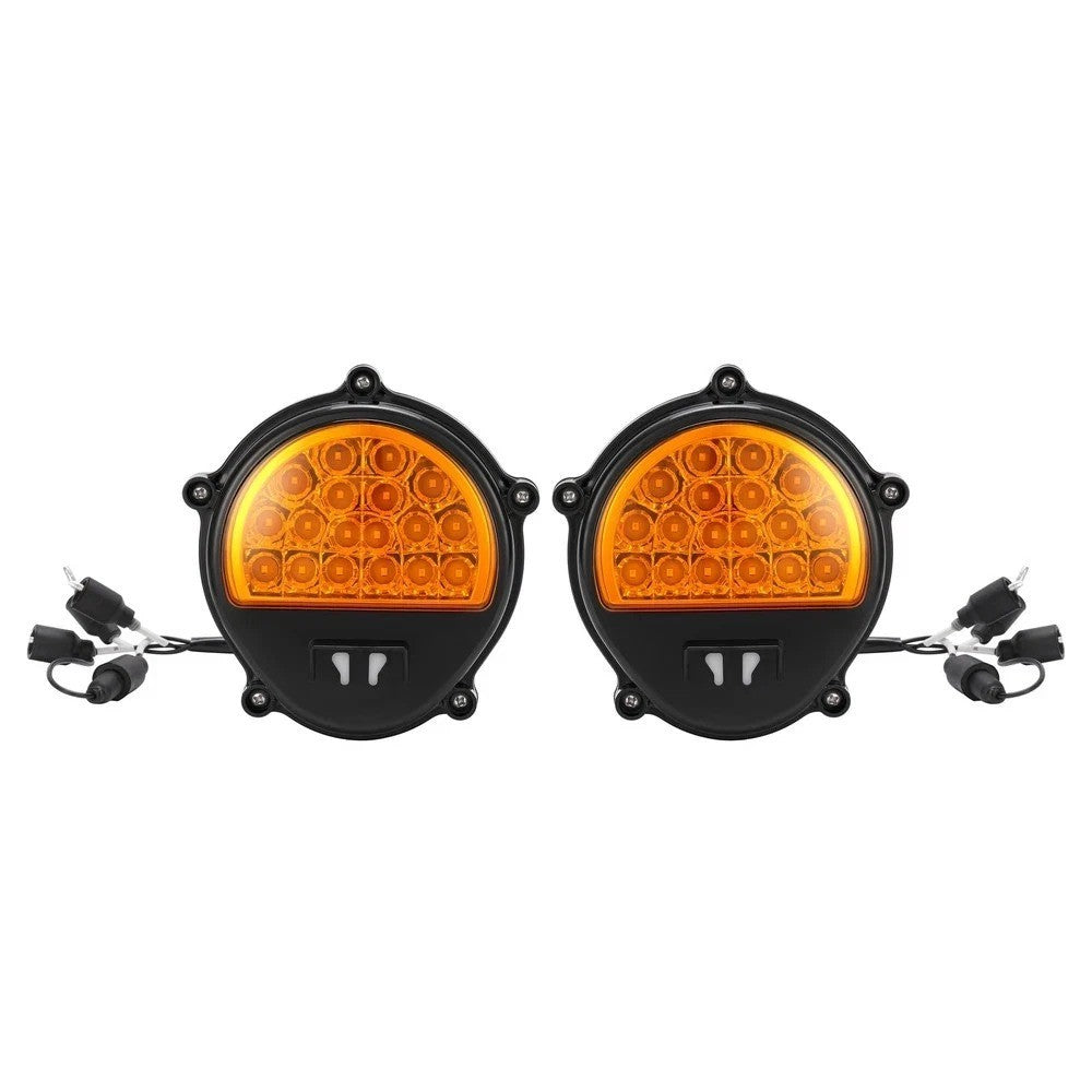 2PCS Black LED Front Turn Signal Parking lights Brake Light For Humvee M998 M35