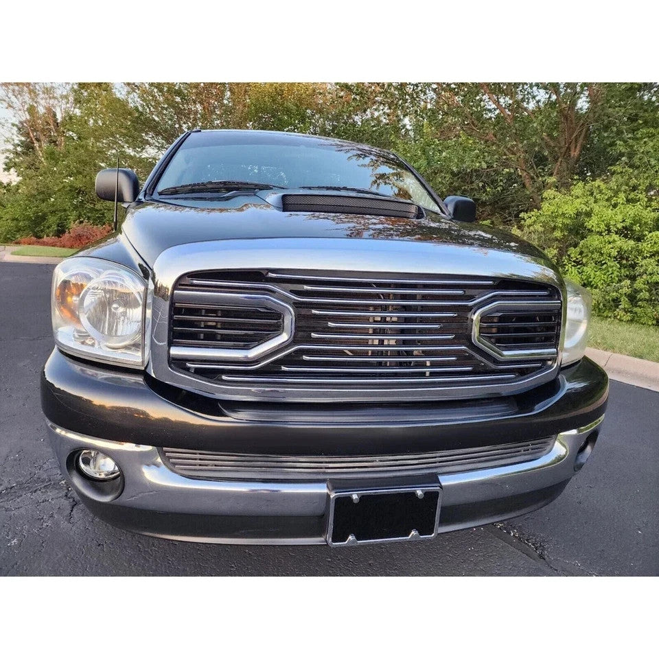 For 06-09 Dodge RAM 2500 3500 06-08 1500 Front Hood Chrome Big Horn Grille+Shell