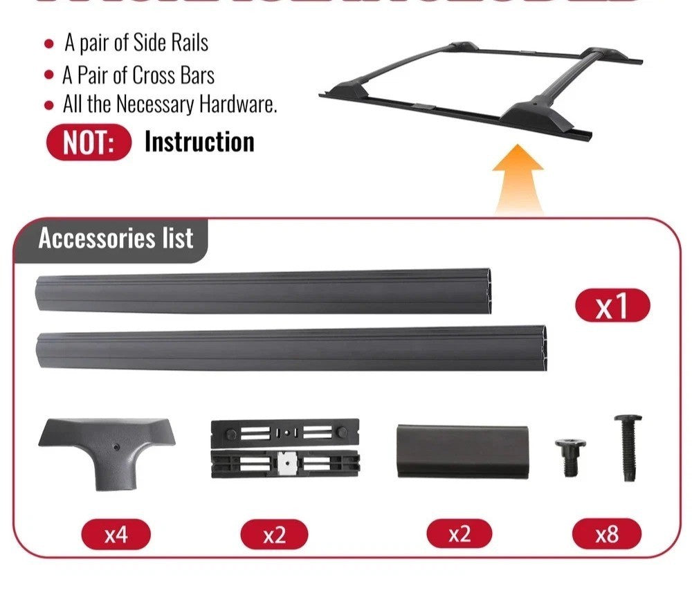 Roof Rack Cross Bars & Side Rails Luggage For Chevy Chevrolet Traverse 2009-2017