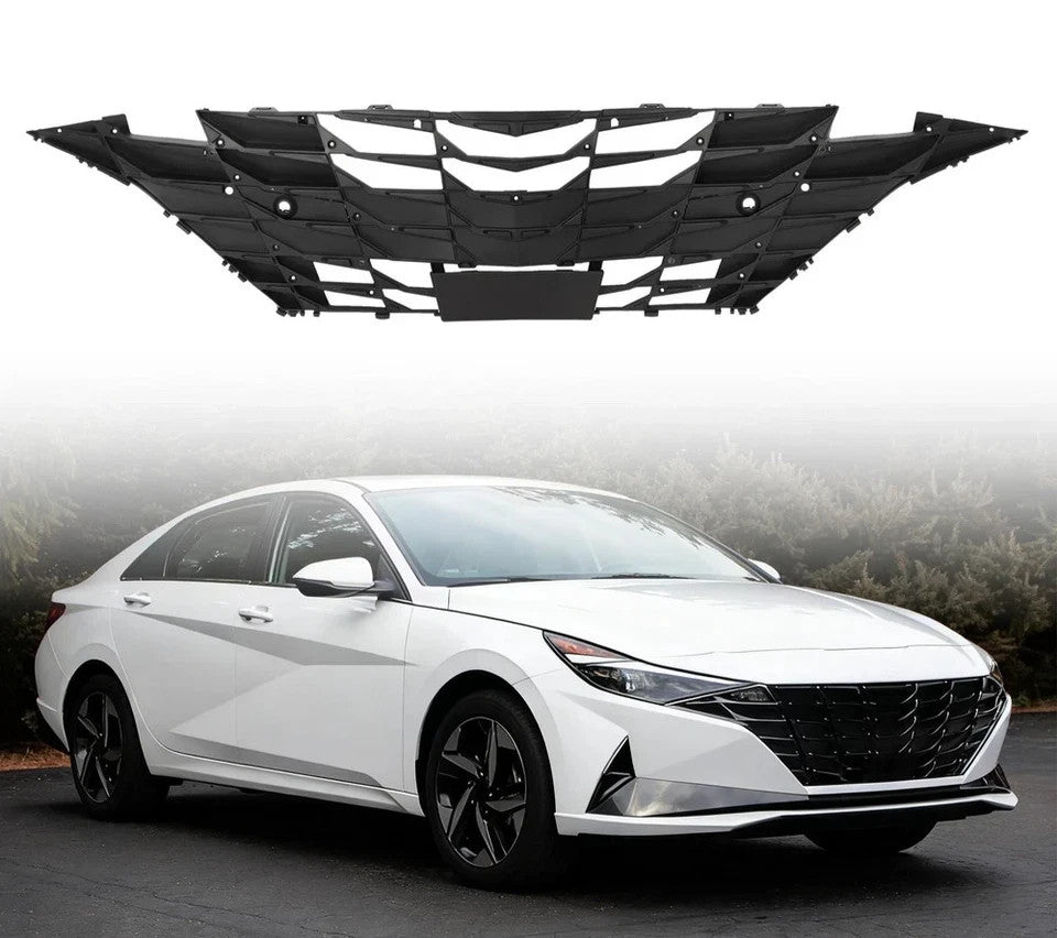 Fits For Hyundai Elantra 2021-2023 Front Inner Radiator Grille Cover Black