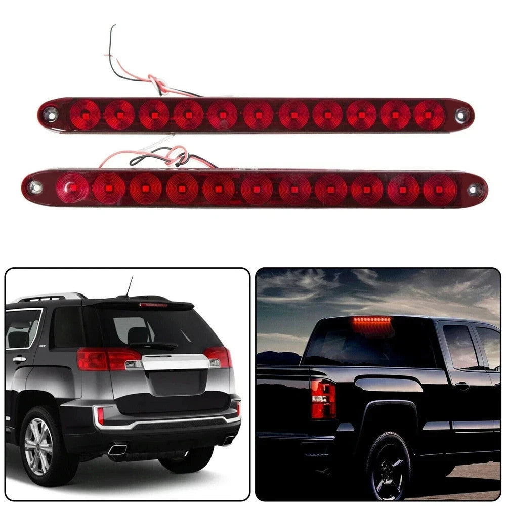 2pcs 16" Red 11 LED Trailer Truck Light Bar Stop Turn Tail Rear Brake Lamp Strip