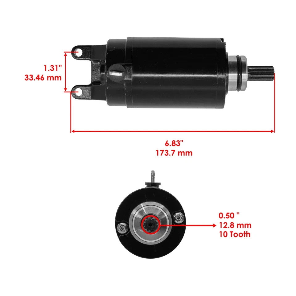 Caltric Starter Motor For Triumph Tiger 800 XC 2011-2017 10 Tooth Length 6.83 "