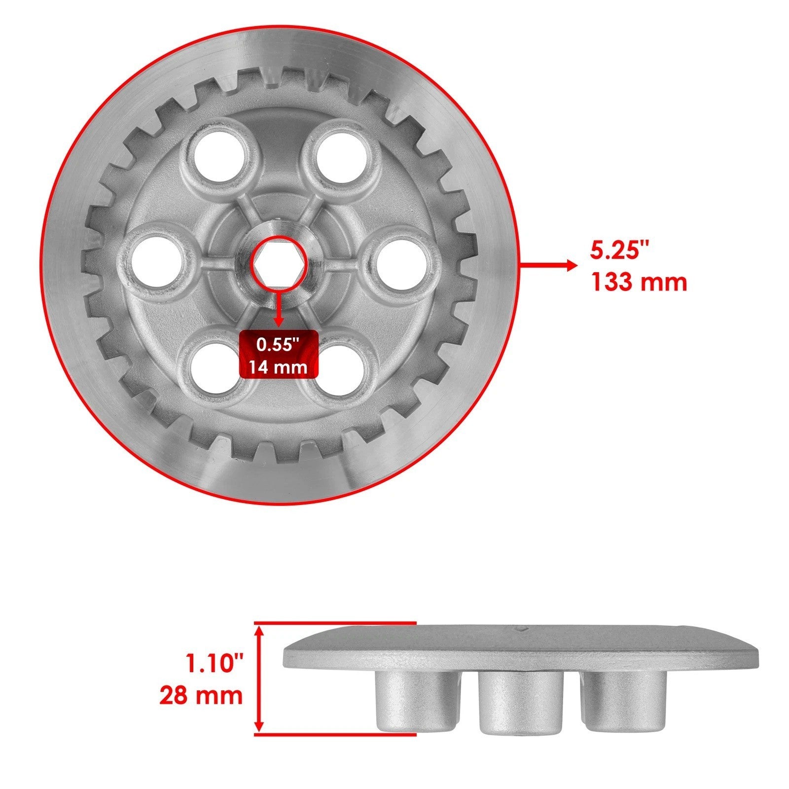 Clutch Pressure Plate Fits Yamaha Banshee 350 YFZ350 1987 1988 1989 1990 - 2006